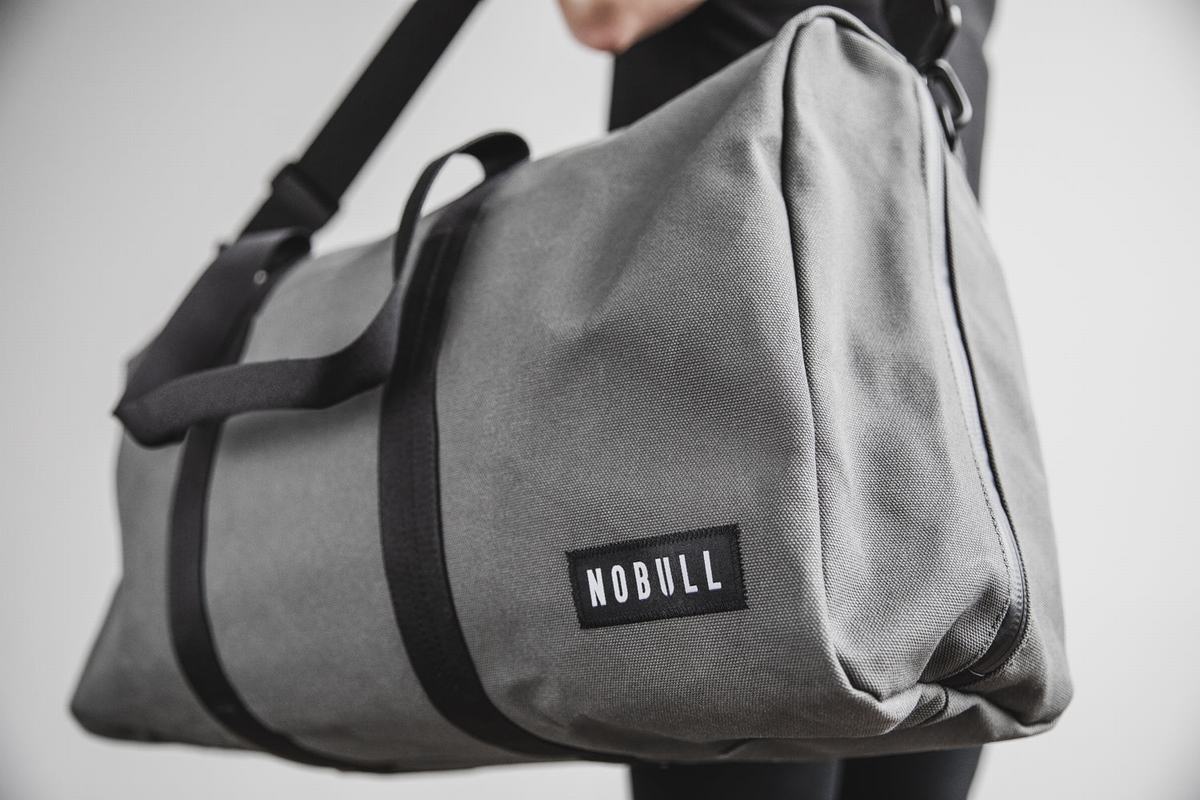 Nobull Waxed Canvas Men's Duffle Grey | Australia (KJ5792)